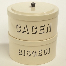 Small Stacking Bisgedi & Cacen Tins Cream