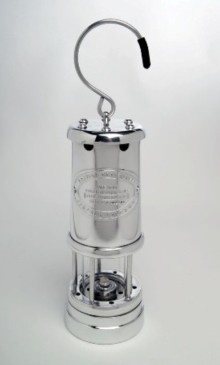 Large All Nickel Effect Miners Lamp