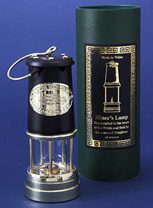Large Black and Brass Miners Lamp