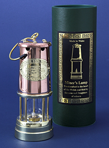 Large Miners Lamp in Copper and Brass