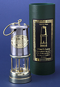 Large Miners Lamp in Steel and Brass