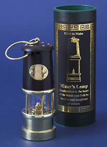 Medium Black and Brass Miners Lamp