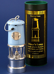 Medium Blue & Silver Lifestyle Miners Lamp