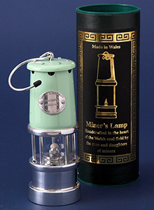 Medium Green & Silver Lifestyle Miners Lamp
