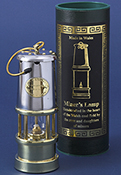 Medium Miners Lamp in Steel and Brass