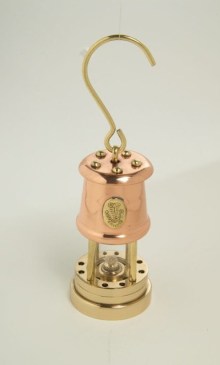 Small miners Lamp in Copper and Brass